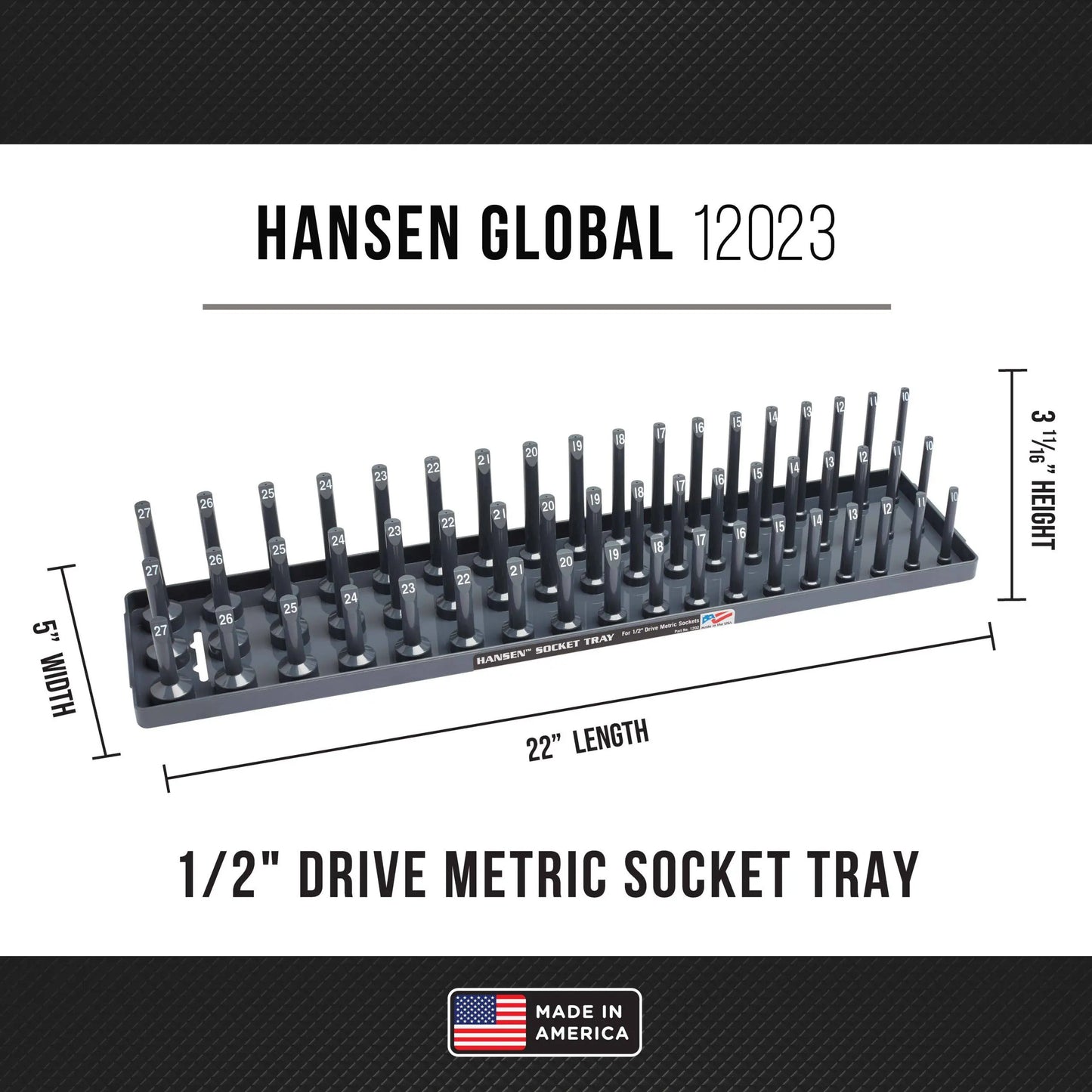 Hansen 6 Piece 3 Row Socket Tray Set