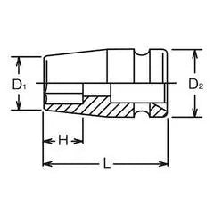 Ko-ken 3/8" Drive 6-point Standard Walled Regular Impact Sockets