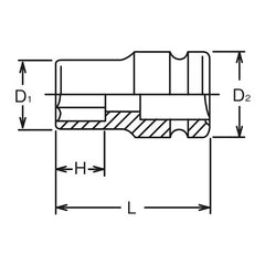 Ko-ken 3/8" Drive 6-point Thin Walled Regular Impact Sockets