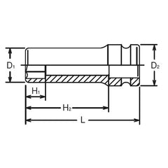 Ko-ken 3/4" Drive 6-point Standard Walled Deep Impact Sockets