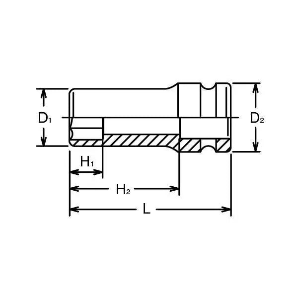 Ko-ken 1" Drive 6-point Standard Walled Deep Impact Sockets