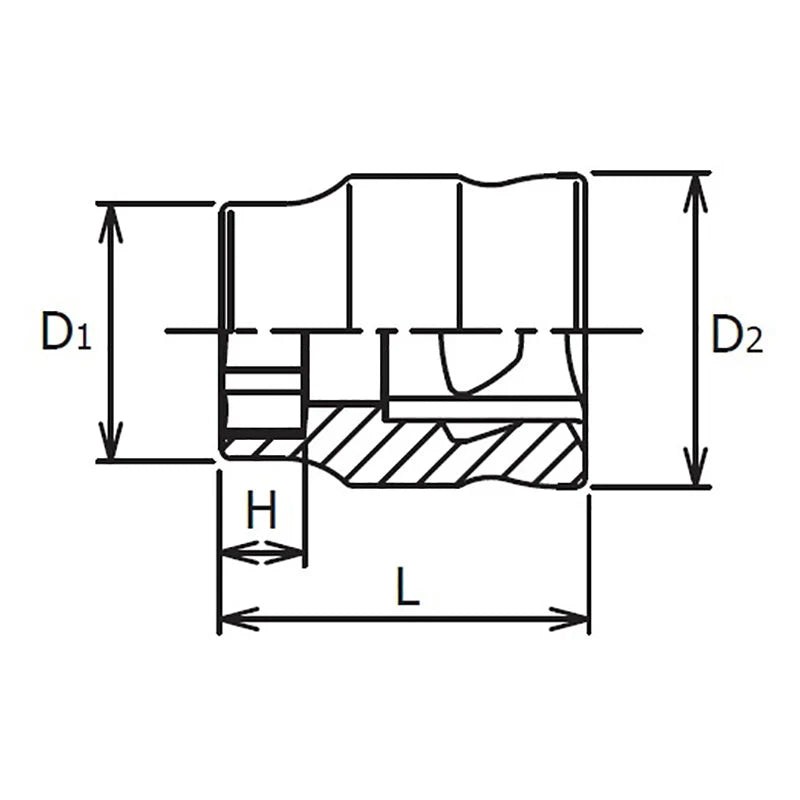 Ko-ken 1/4" Drive Z-series 6-point Regular Sockets