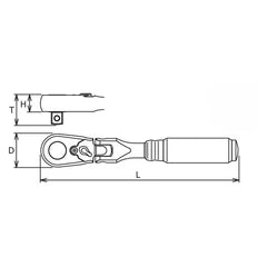 Ko-ken 1/4" Drive x 4.5" Flex Head Reversible Ratchet