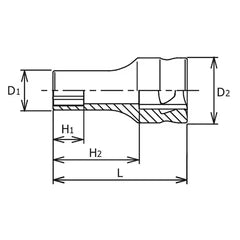 Ko-ken 3/8" Drive Z-series 6-point Semi Deep Sockets
