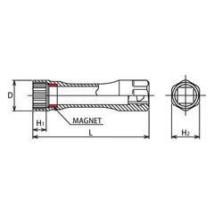 Ko-ken 3/8" Magnetic Spark Plug Sockets