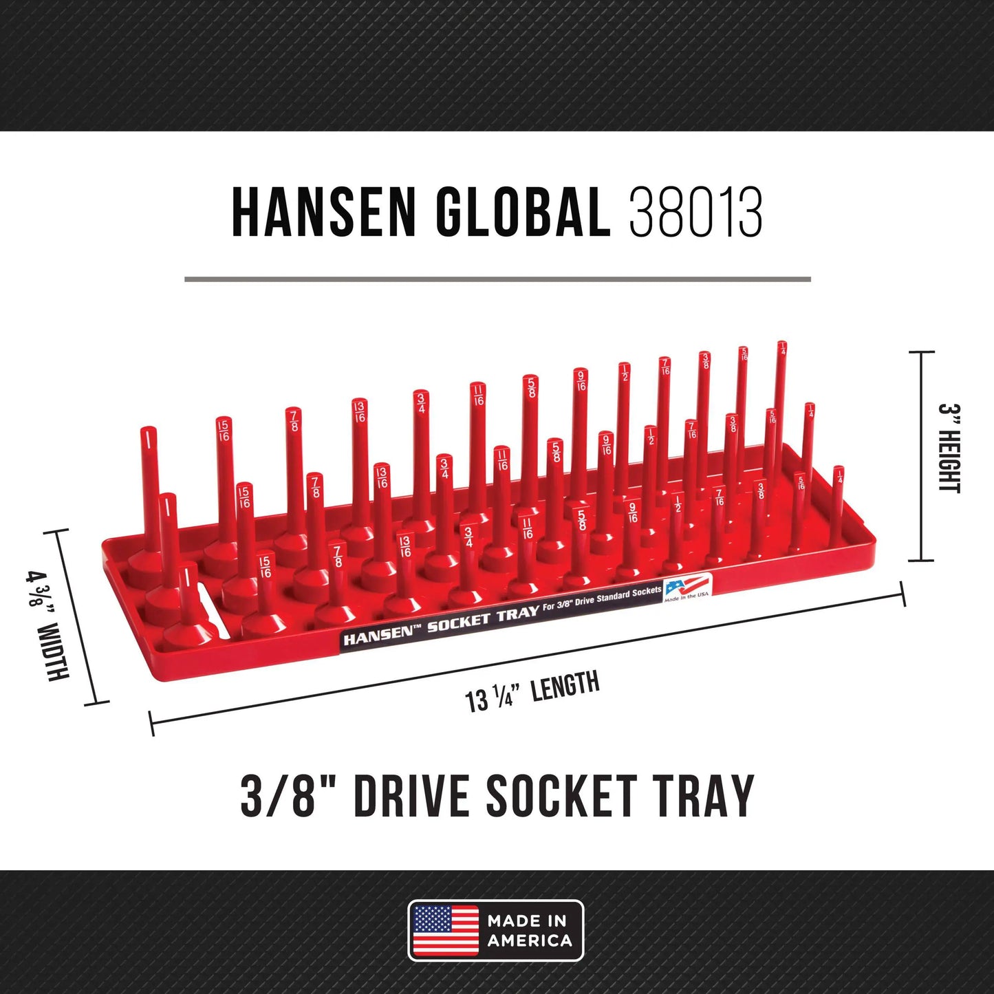 Hansen 6 Piece 3 Row Socket Tray Set