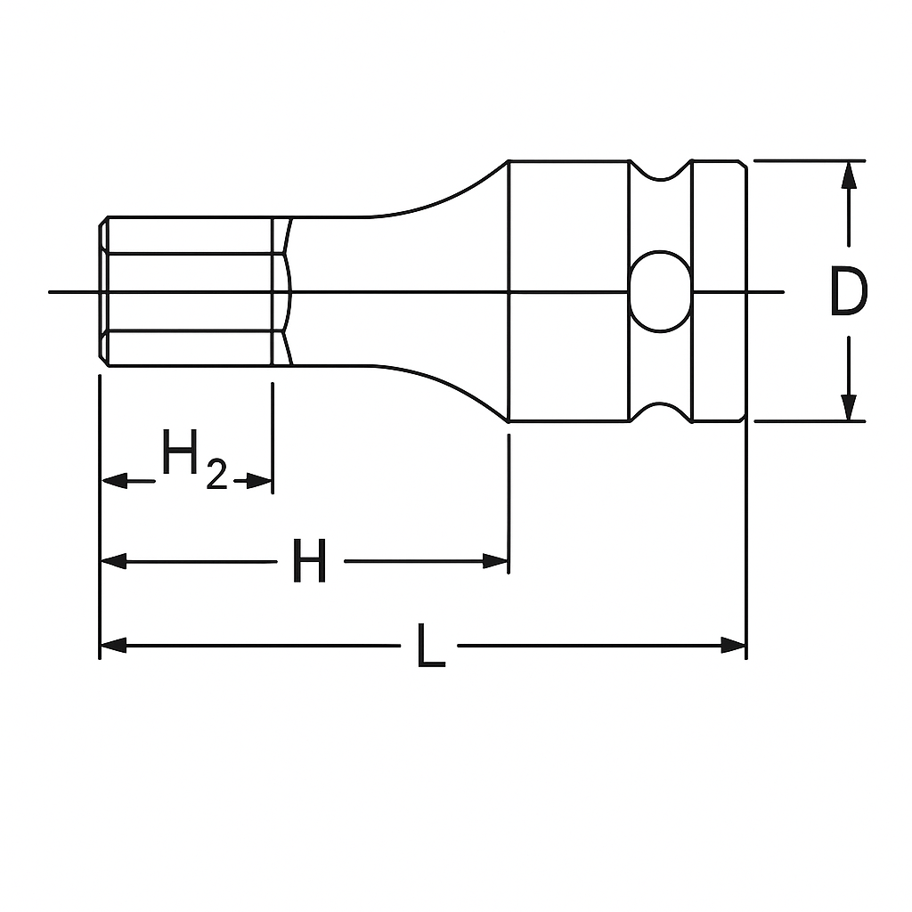 Ko-ken 1/2" Inhex Bit Socket Set (10 pieces) / Rail 11.8"