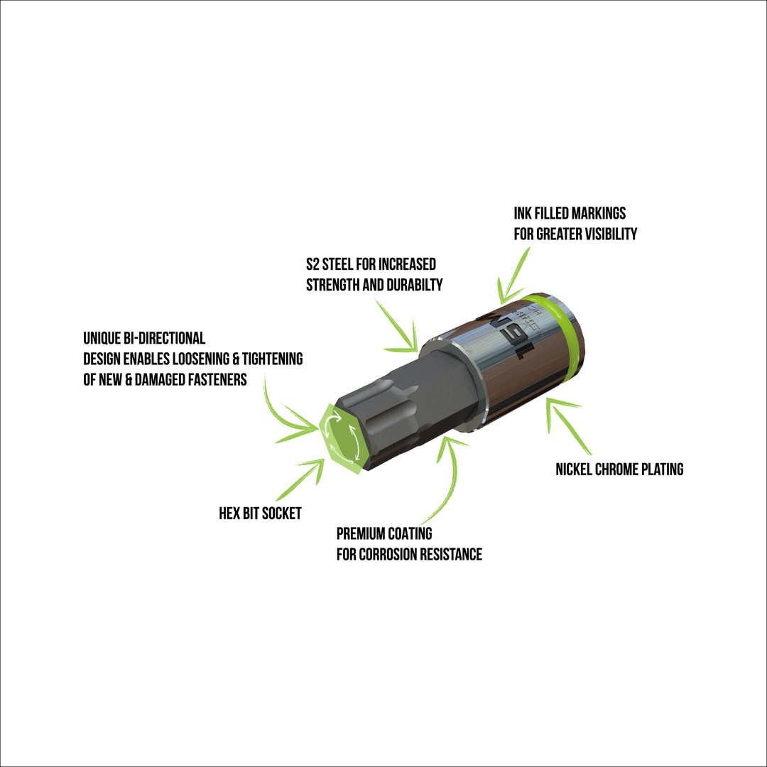 GRIPEDGE RPT Hex Driver Bit Socket Set — 8-Pc, 1/2” Drive Metric