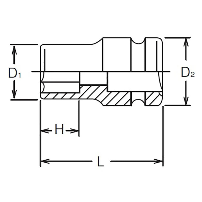 Ko-ken 1/2" Drive 6-point Thin Walled Regular Impact Sockets