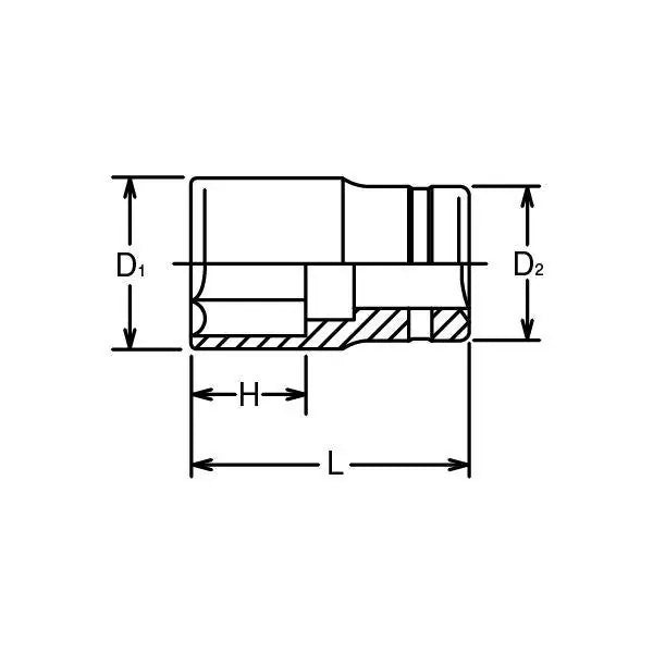 Ko-ken 1" Drive 6-point Standard Walled Regular Impact Sockets