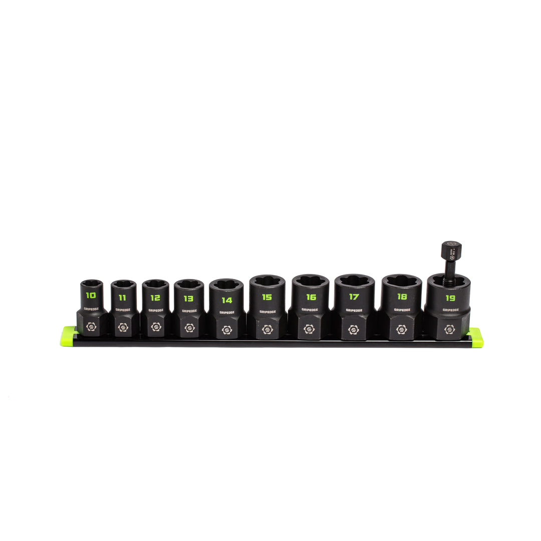 GRIPEDGE RPT Socket Extractor Set — 10-Pc, 3/8″ Drive Metric