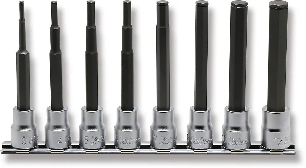 Ko-ken 3/8" Grip Ring Hex Bit Socket Set (100mm) — 8pc
