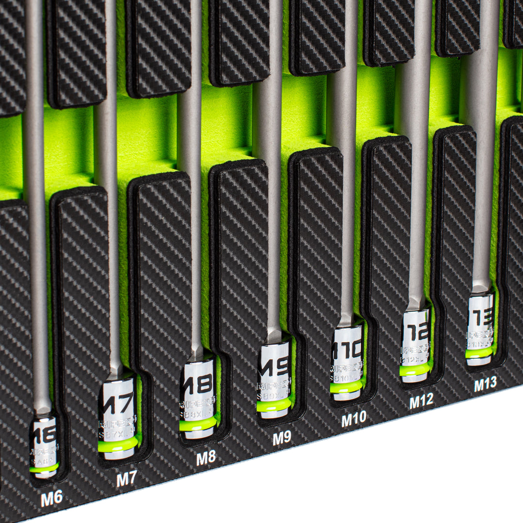 GRIPEDGE RPT Extra-Long Triple Square Bit Socket Set — 12-Pc, 1/4″ • 3/8″ • 1/2″ Drives