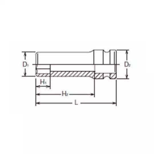 Ko-ken 3/8" Drive 6-point Thin Walled Deep Impact Sockets