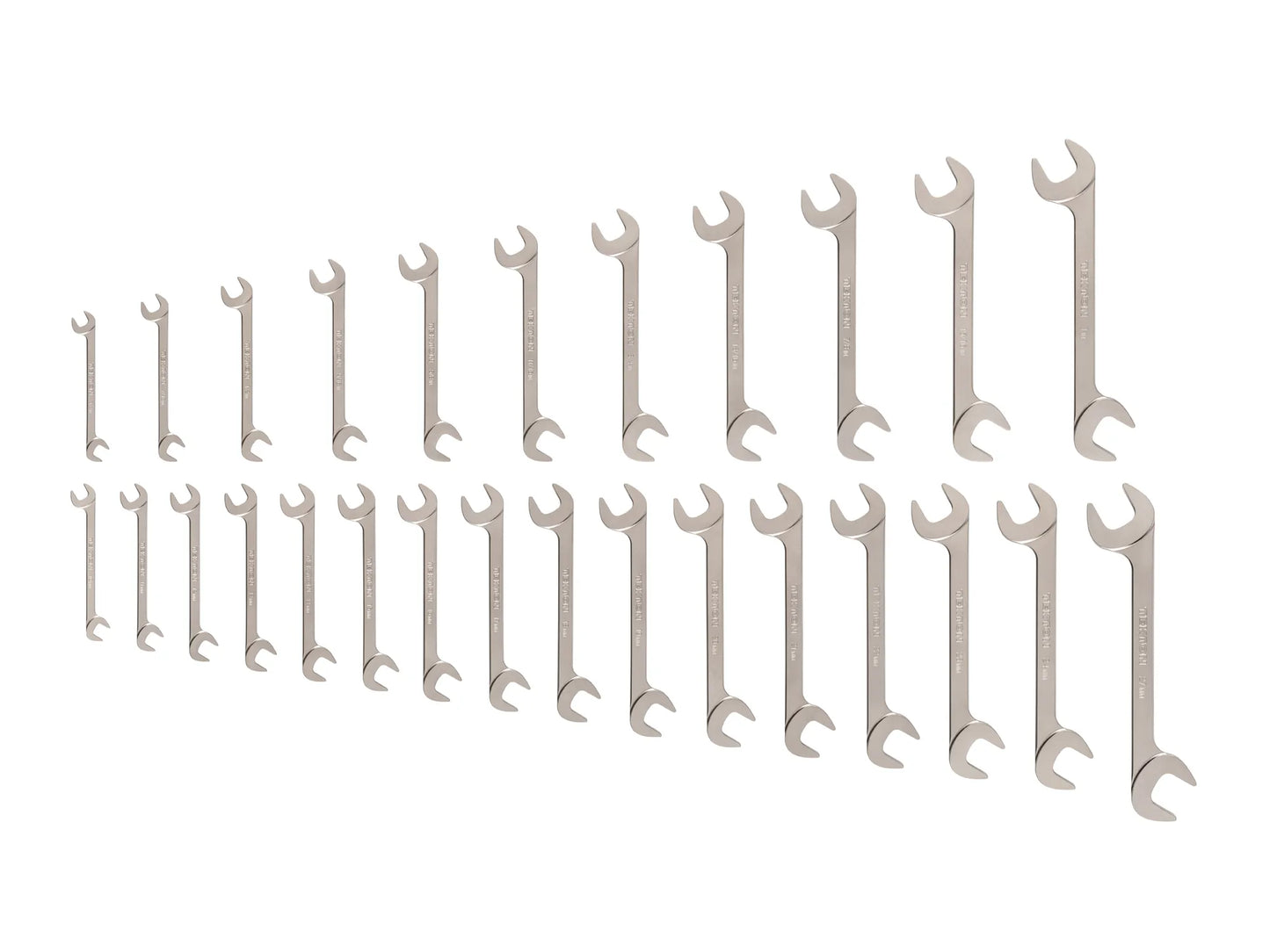 Tekton Angle Head Open End Wrench Set, 27-Piece (3/8-1 in, 10-27 mm)