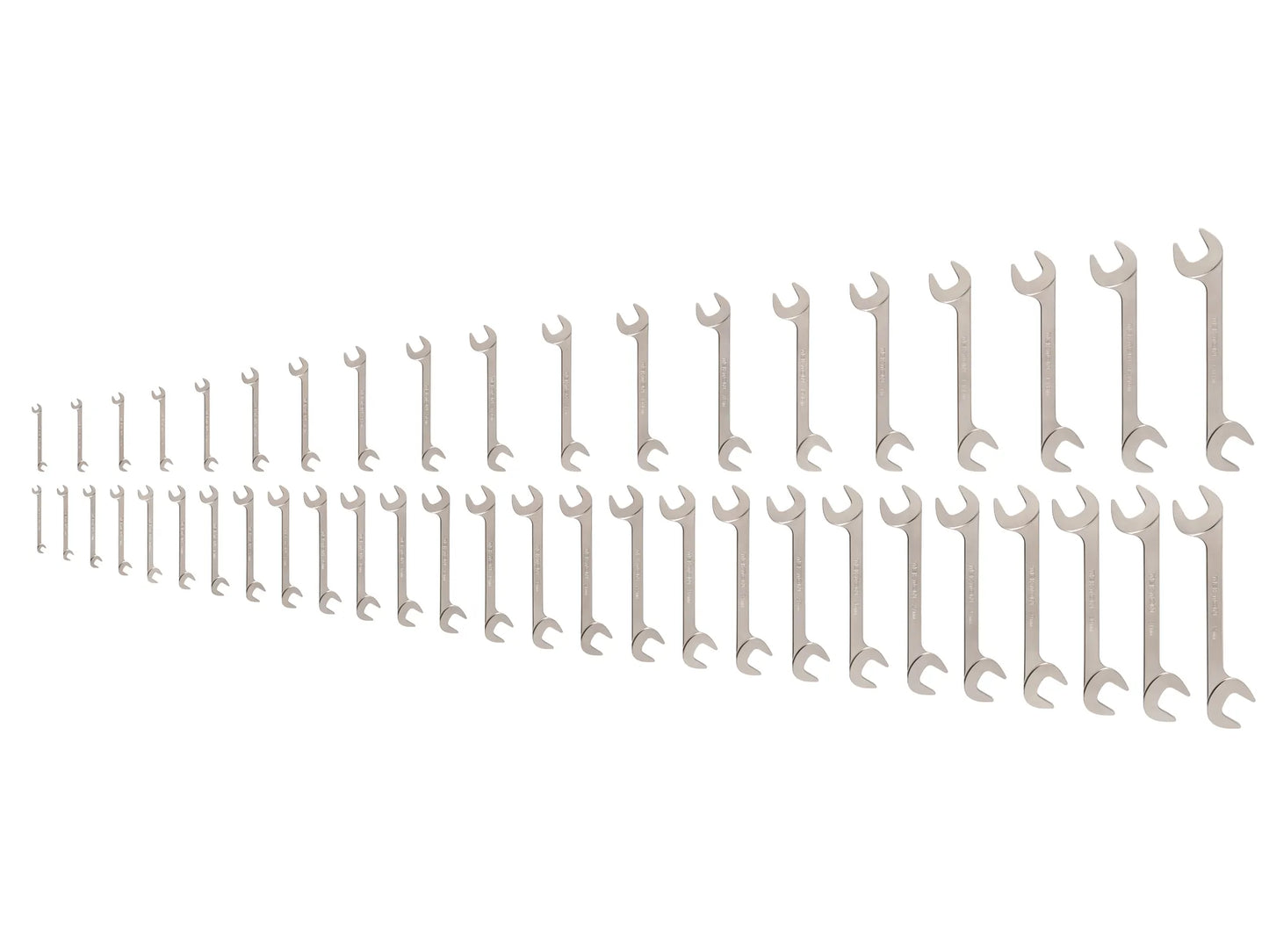 Tekton Angle Head Open End Wrench Set, 46-Piece (1/4 - 1-1/4 in, 6-32 mm)