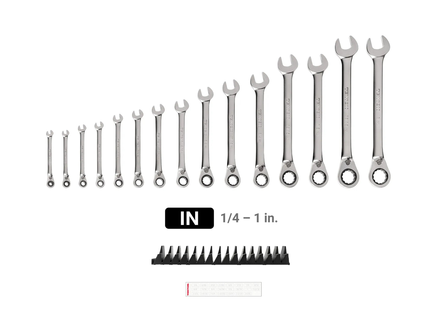 Tekton Reversible 12-Point Ratcheting Combination Wrench Set with Modular Organizers, 15-Piece (1/4-1 in)