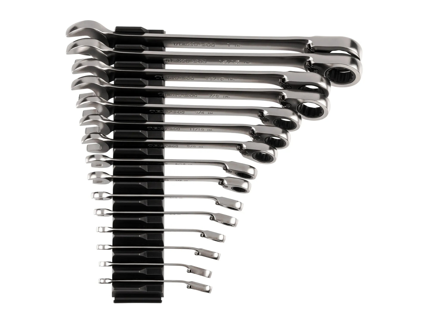 Tekton Reversible 12-Point Ratcheting Combination Wrench Set with Modular Organizers, 15-Piece (1/4-1 in)