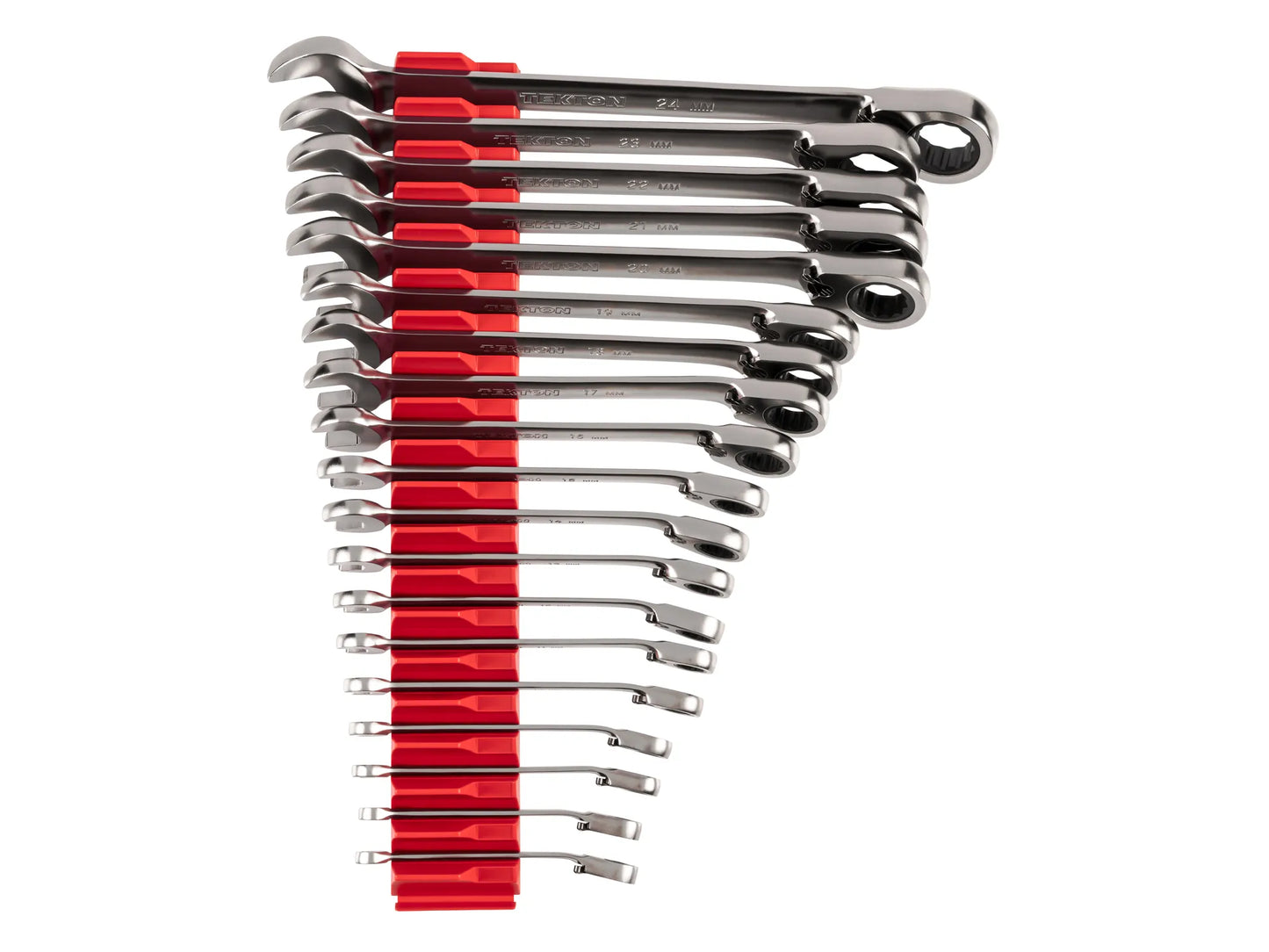 Tekton Reversible 12-Point Ratcheting Combination Wrench Set with Modular Organizers, 19-Piece (6-24 mm)