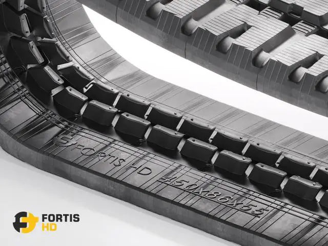 What do the letters in the rubber track size number mean?