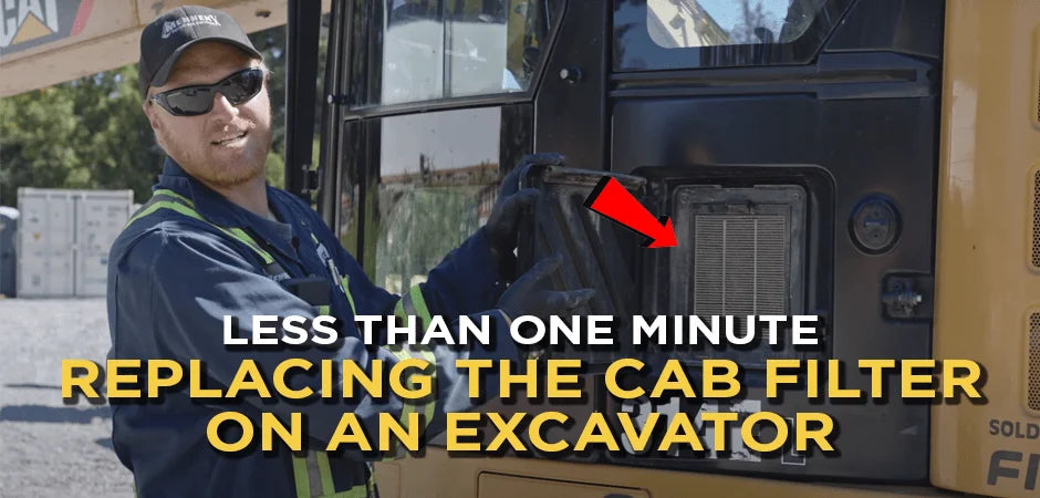 Less Than One Minute Maintenance: Change Out an Excavator Cab Filter