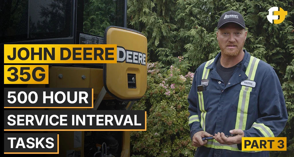 John Deere 35G Mini Excavator, 500 Hour Service Interval Tasks – Part 3