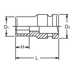 Ko-ken 3/8" Drive 6-point Thin Walled Regular Impact Sockets