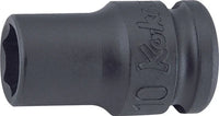 Ko-ken 3/8" Drive 6-point Thin Walled Regular Impact Sockets Front View
