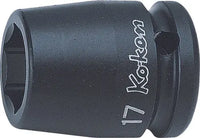 Ko-ken 1/2" Drive 6-point Standard Walled Regular Impact Sockets Front View