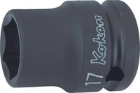 Ko-ken 1/2" Drive 6-point Thin Walled Regular Impact Sockets Front View