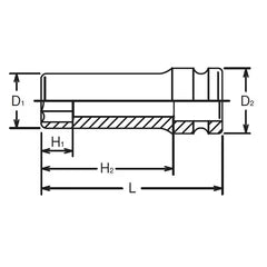 Ko-ken 3/4" Drive 6-point Thin Walled Deep Impact Sockets