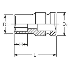 Ko-ken 3/4" Drive 6-point Thin Walled Regular Impact Sockets