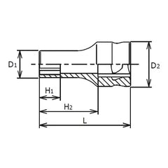 Ko-ken 1/4" Drive Z-series 6-point Semi Deep Sockets