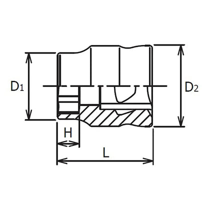 Ko-ken 1/4" Drive Z-series 6-point Regular Sockets
