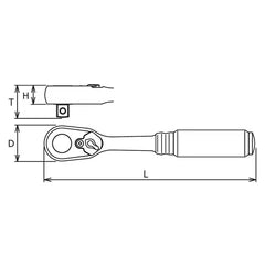 Ko-ken 1/4" Drive x 6.3" Reversible Ratchet