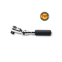 Ko-ken 3/8" Drive in a 1/4" Body x 4.5" Flex Head Reversible Short Ratchet Front view
