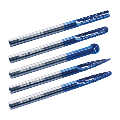 Mueller-Kueps Carbide Milling & Grinding Burrs — 5-Pc Set