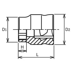 Ko-ken 3/8" Drive Z-series 6-point Regular Sockets