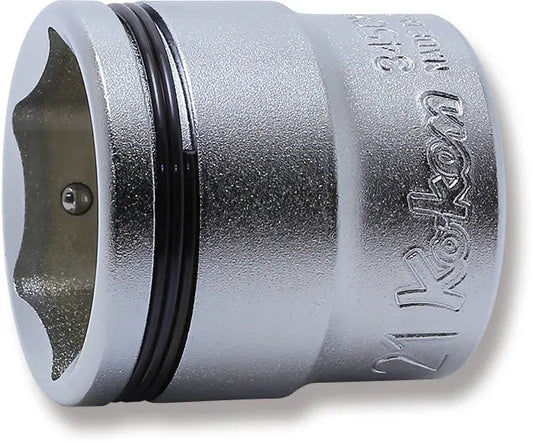 Ko-ken 3/8" Sq. Dr. Socket 21mm Nut Grip Length 29mm Front View
