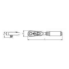 Ko-ken 3/8" Drive x 7" Flex Head Reversible Ratchet with Quick Release Button