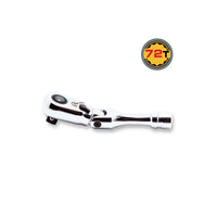 Ko-ken 3/8" x 4.8" Flex Head Reversible Short Ratchet with Quick Release Button Front View