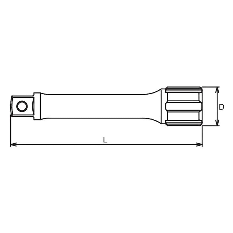 Ko-ken 3/8" Sq. Dr. Extension Bar — 1000mm mechanical drawing