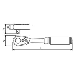 Ko-ken 3/8" Drive x 6.3" Reversible Short Ratchet