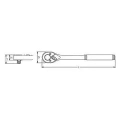 Ko-ken 1/2" Drive x 9.8" Reversible Ratchet with Quick Release Button