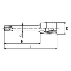 Ko-ken 1/4" TORX® Bit Socket Set (7 pieces) / Rail 7.8"