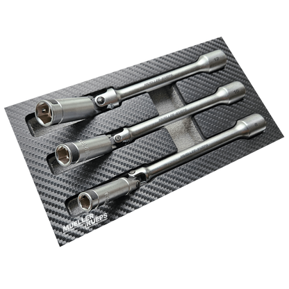 Mueller-Kueps XL Glow-Plug Socket Kit, 3-Pc, 8 / 10 / 12 mm, 3/8″ Drive