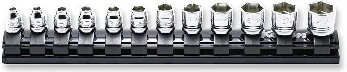 Ko-ken 1/4" Drive 6-point Socket Set (12 pieces) / Rail 7.8"