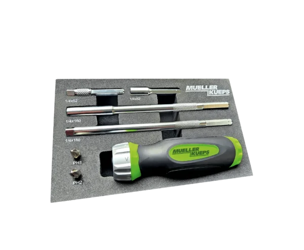 Mueller Tools Mueller-Kueps 7 peice Ratcheting Screwdriver Kit | Fortis HD