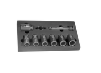 Mueller Kueps 3/4" Drive Semi Deep Impact Socket Set + Extension Front View