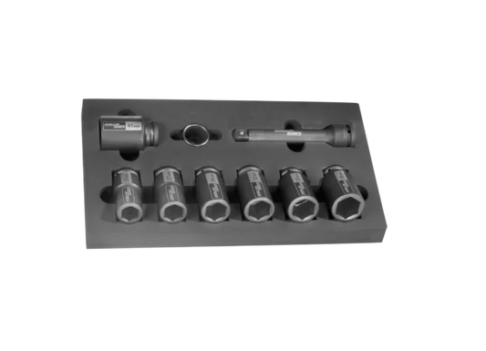 Mueller Kueps 3/4" Drive Semi Deep Impact Socket Set + Extension